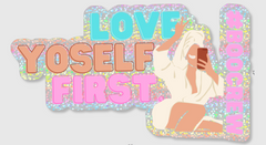 Self-Love Glitter Sticker